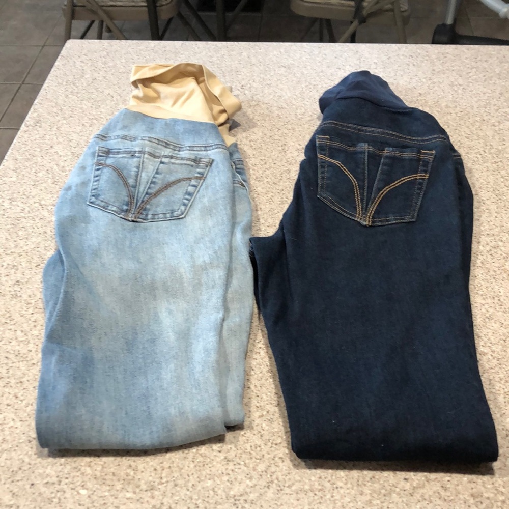 Pair of maternity skinny jeans